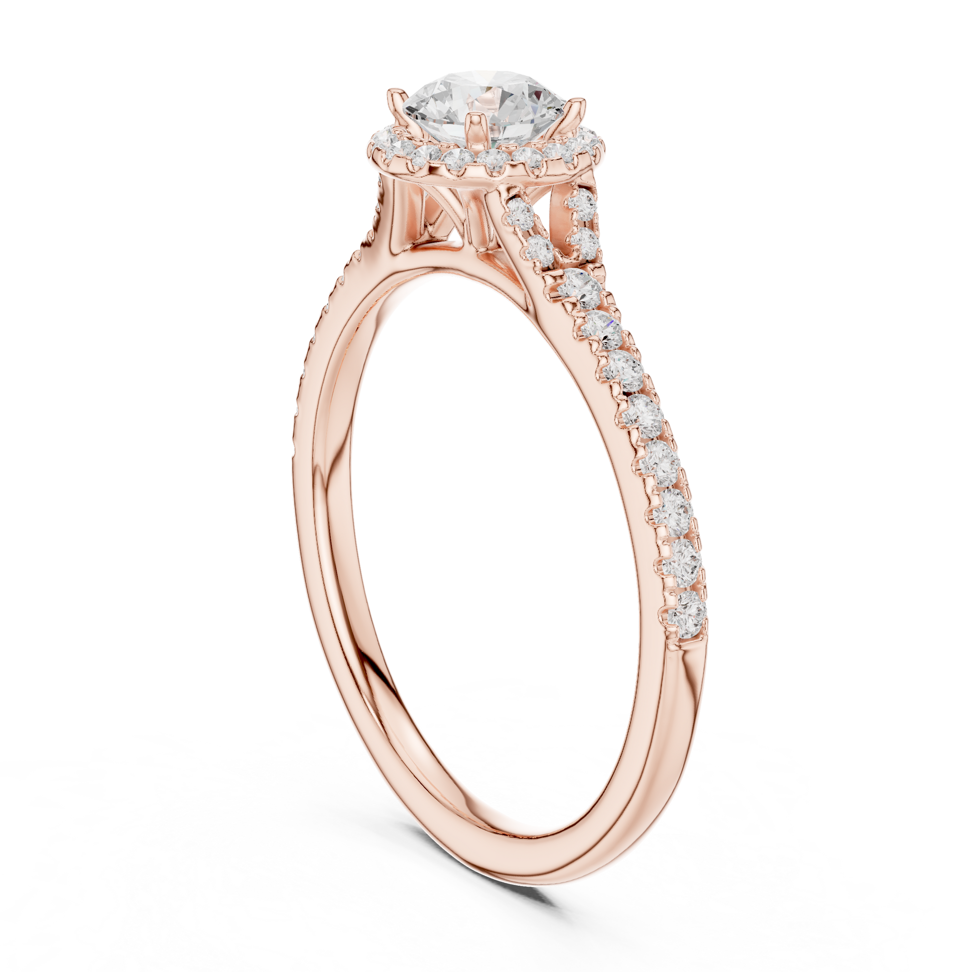 Round Side Stone Lab Grown Diamond Ring