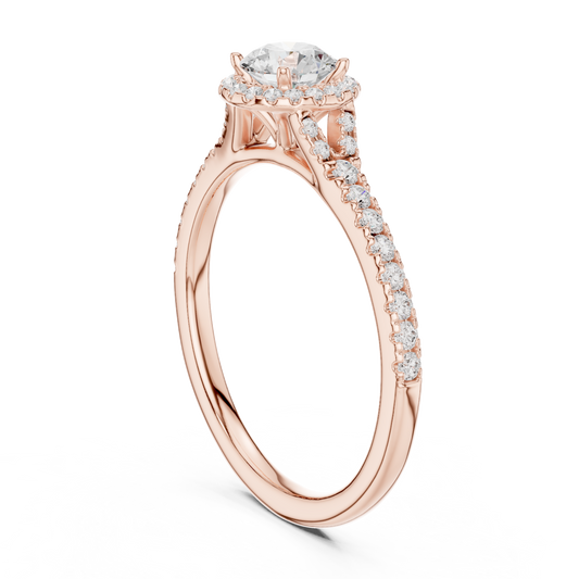 Round Side Stone Lab Grown Diamond Ring