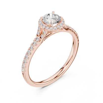 Round Side Stone Lab Grown Diamond Ring