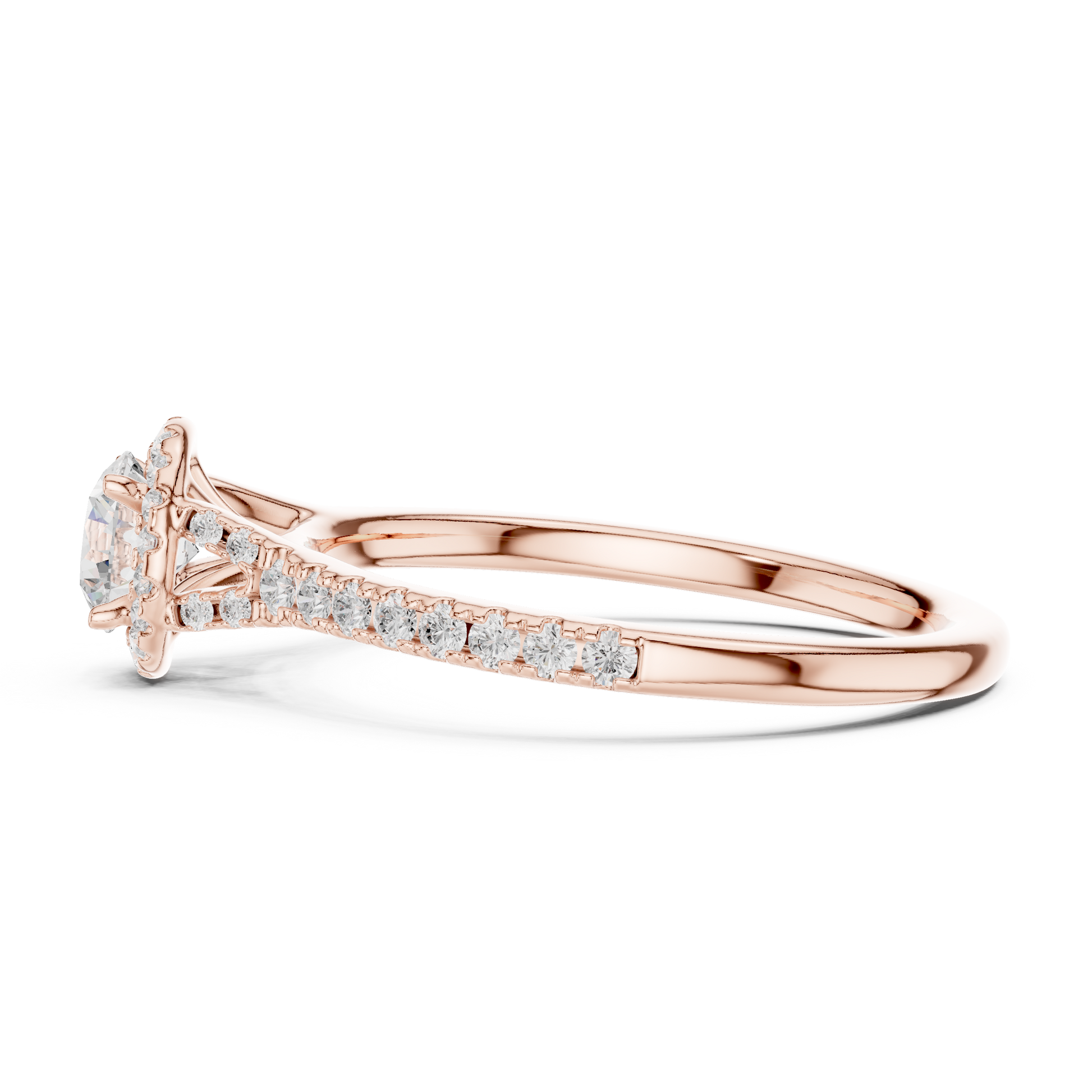 Round Side Stone Lab Grown Diamond Ring