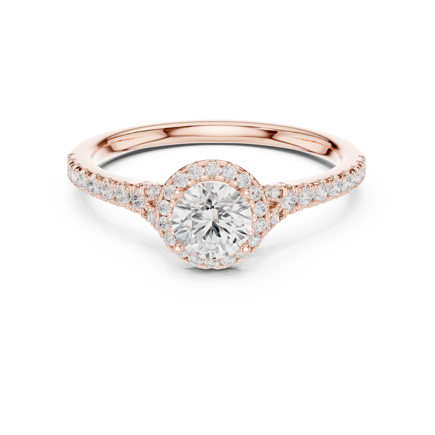 Round Side Stone Lab Grown Diamond Ring