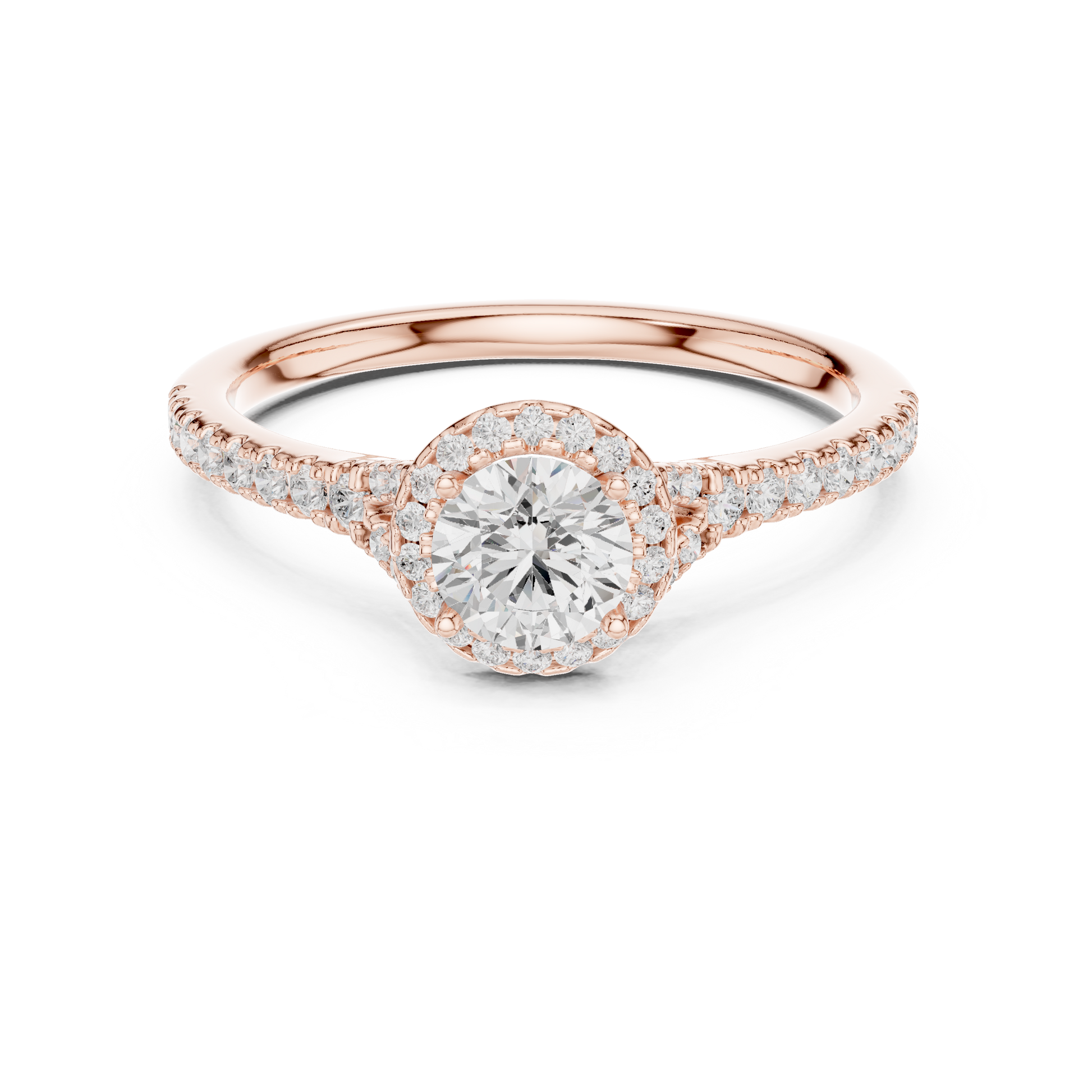 Round Side Stone Lab Grown Diamond Ring