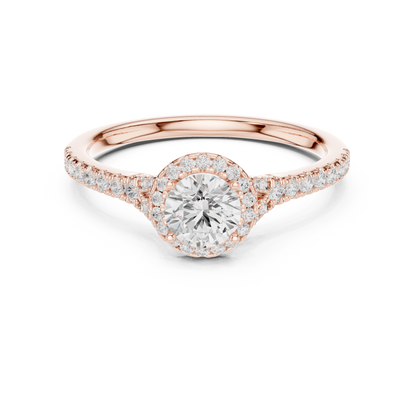 Round Side Stone Lab Grown Diamond Ring