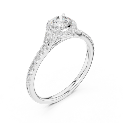 Round Side Stone Lab Grown Diamond Ring