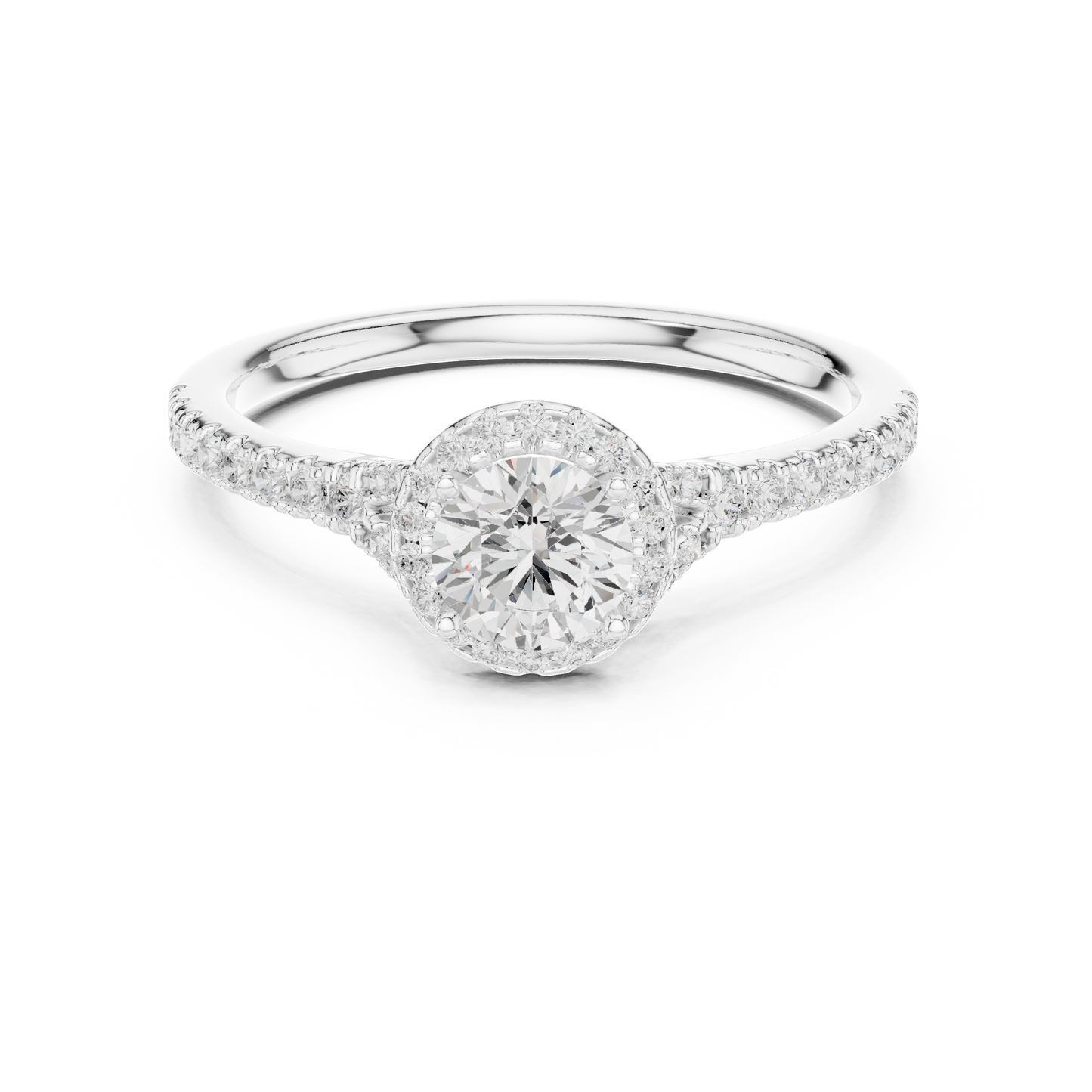 Round Side Stone Lab Grown Diamond Ring