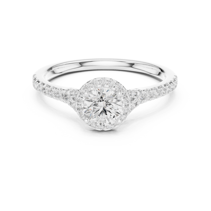 Round Side Stone Lab Grown Diamond Ring