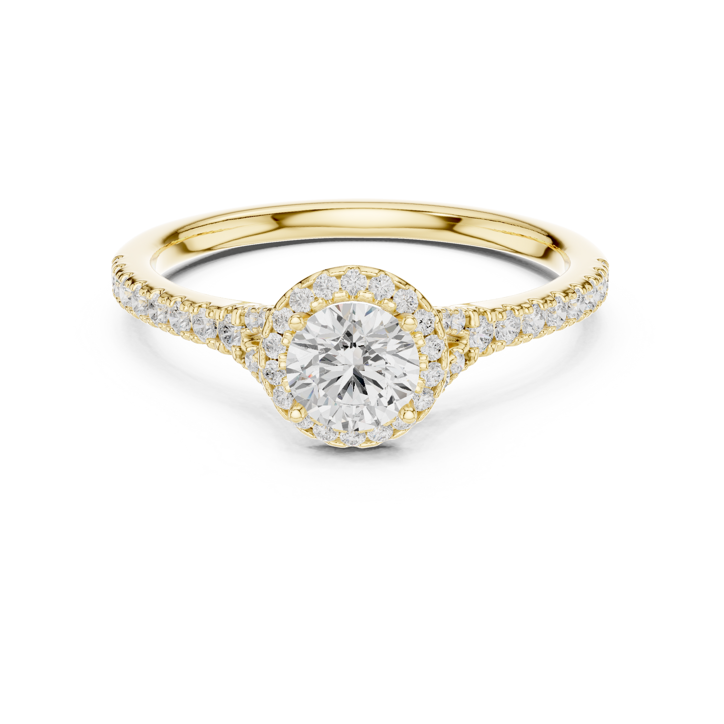 Round Side Stone Lab Grown Diamond Ring