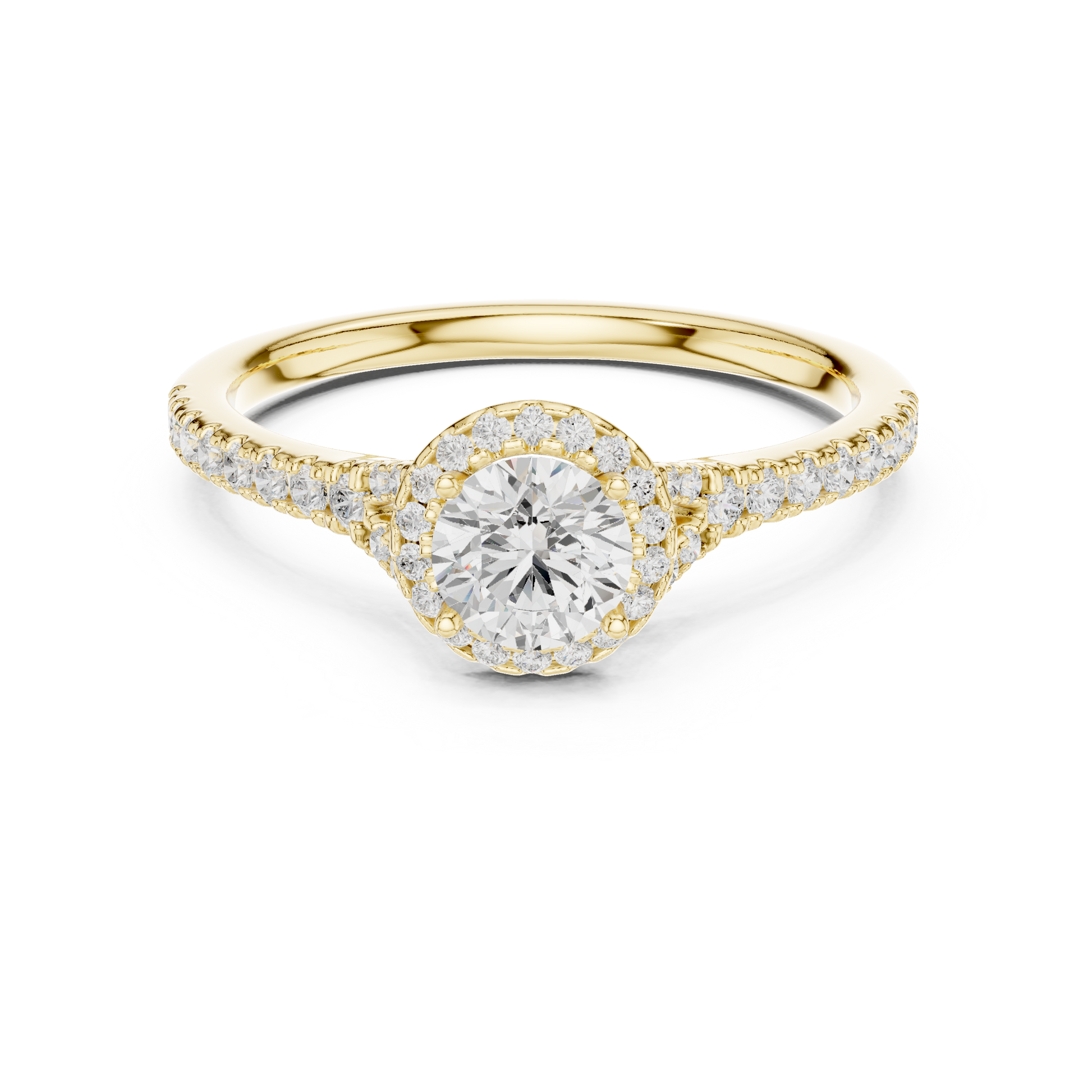 Round Side Stone Lab Grown Diamond Ring