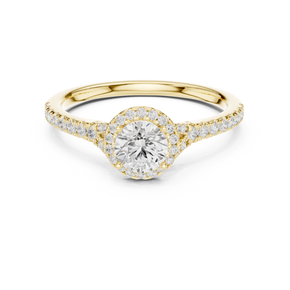 Round Side Stone Lab Grown Diamond Ring
