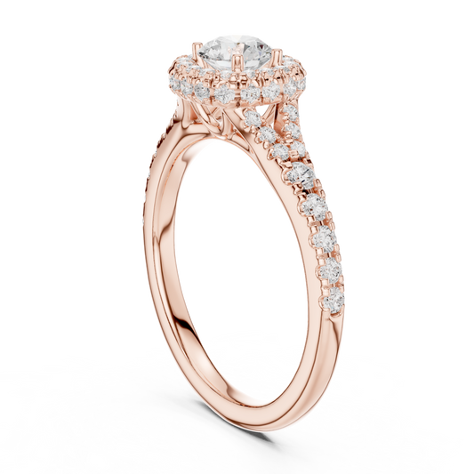 Round Halo Lab Grown Diamond Ring