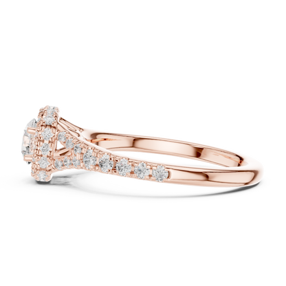 Round Halo Lab Grown Diamond Ring