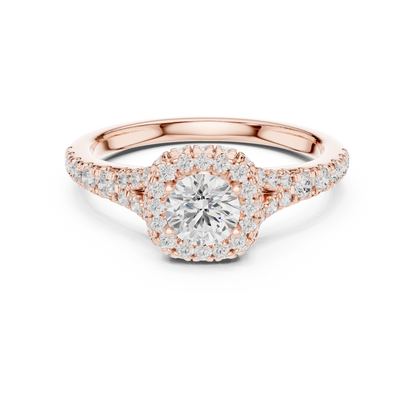 Round Halo Lab Grown Diamond Ring