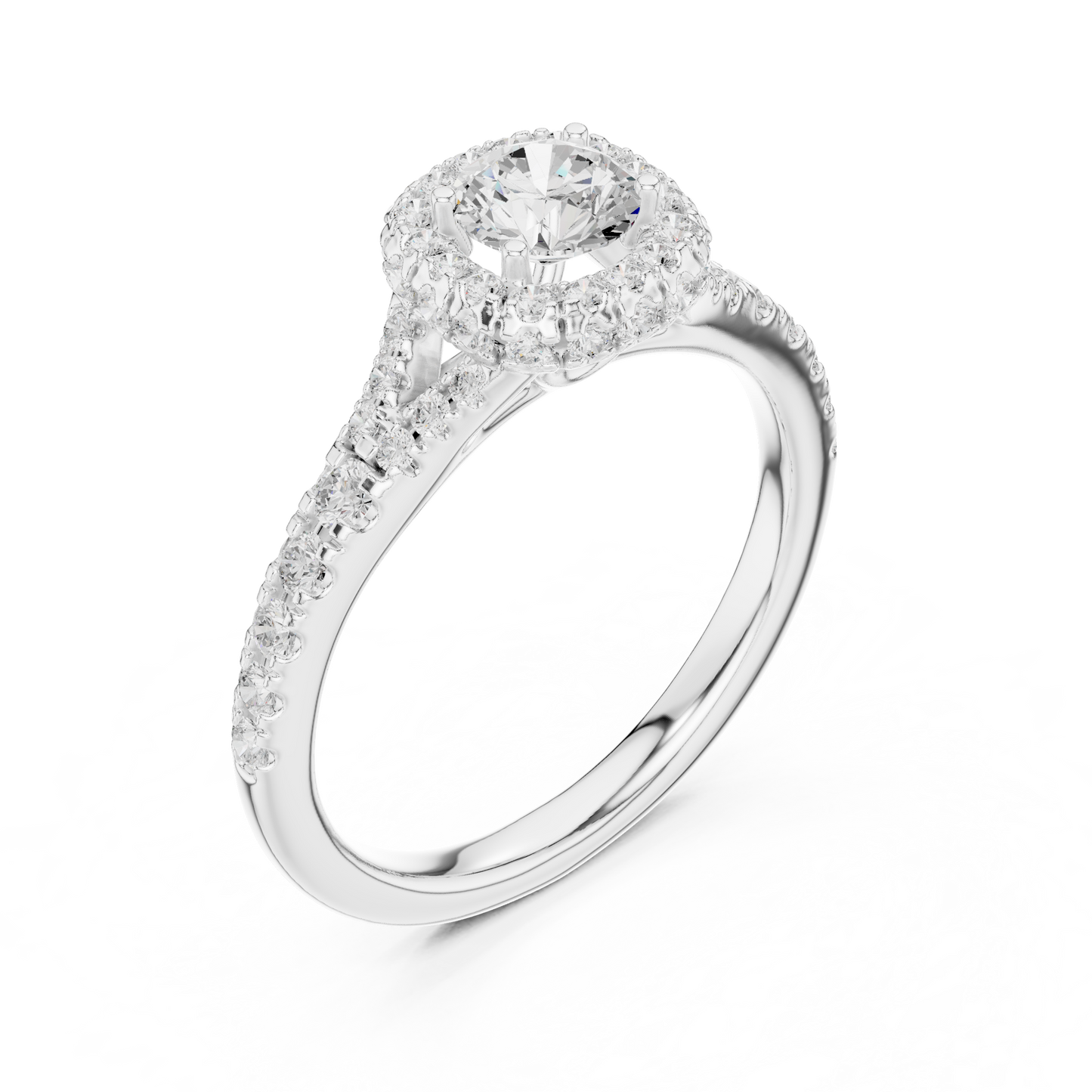 Round Halo Lab Grown Diamond Ring
