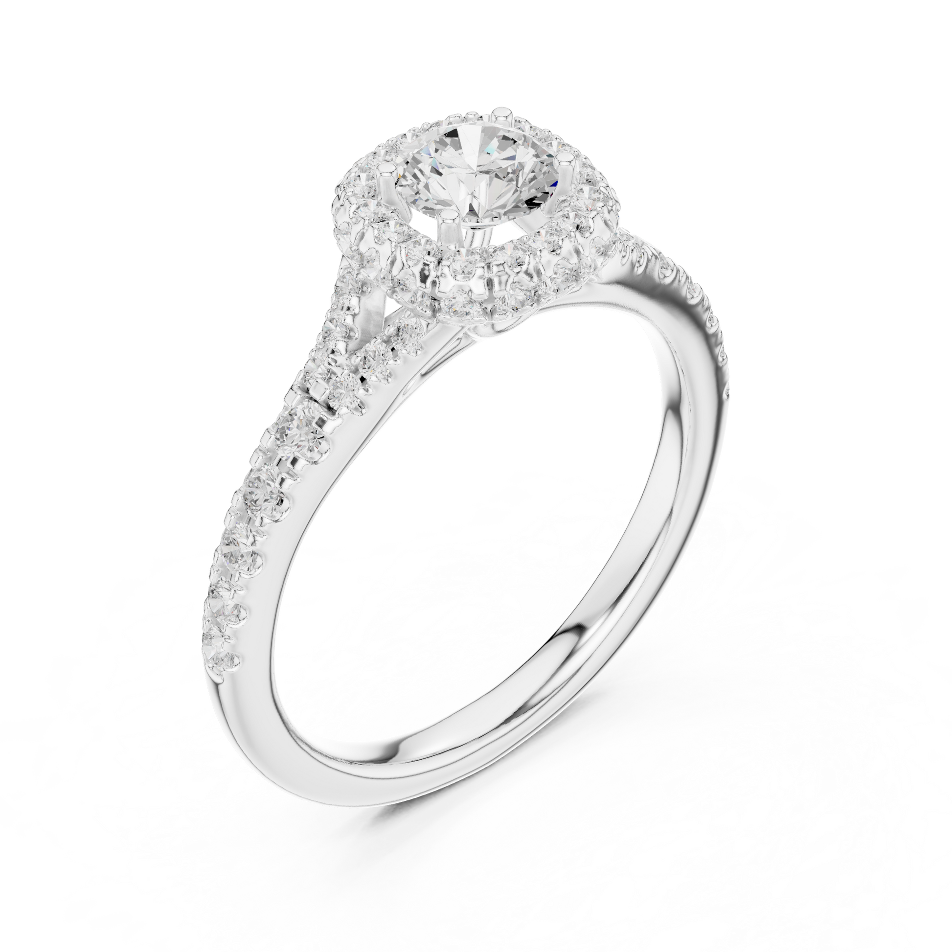 Round Halo Lab Grown Diamond Ring
