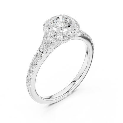 Round Halo Lab Grown Diamond Ring