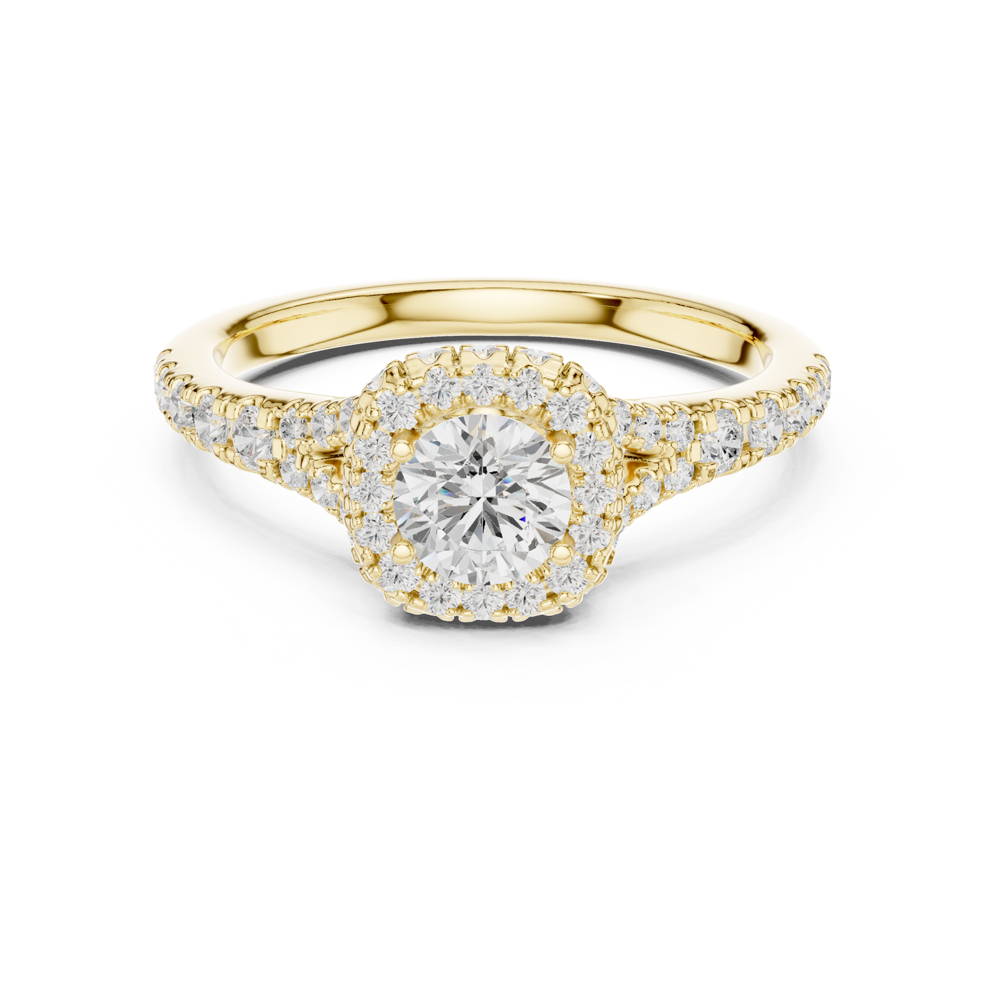 Round Halo Lab Grown Diamond Ring