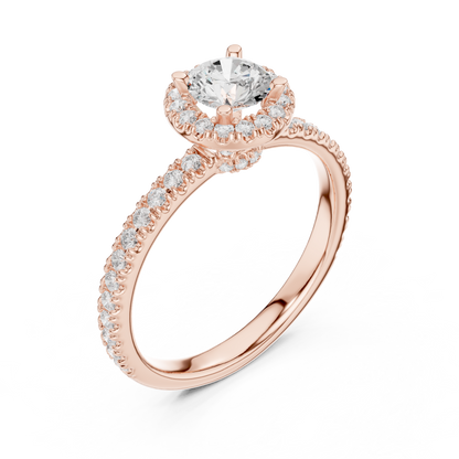 Round Halo Lab Grown Diamond Ring