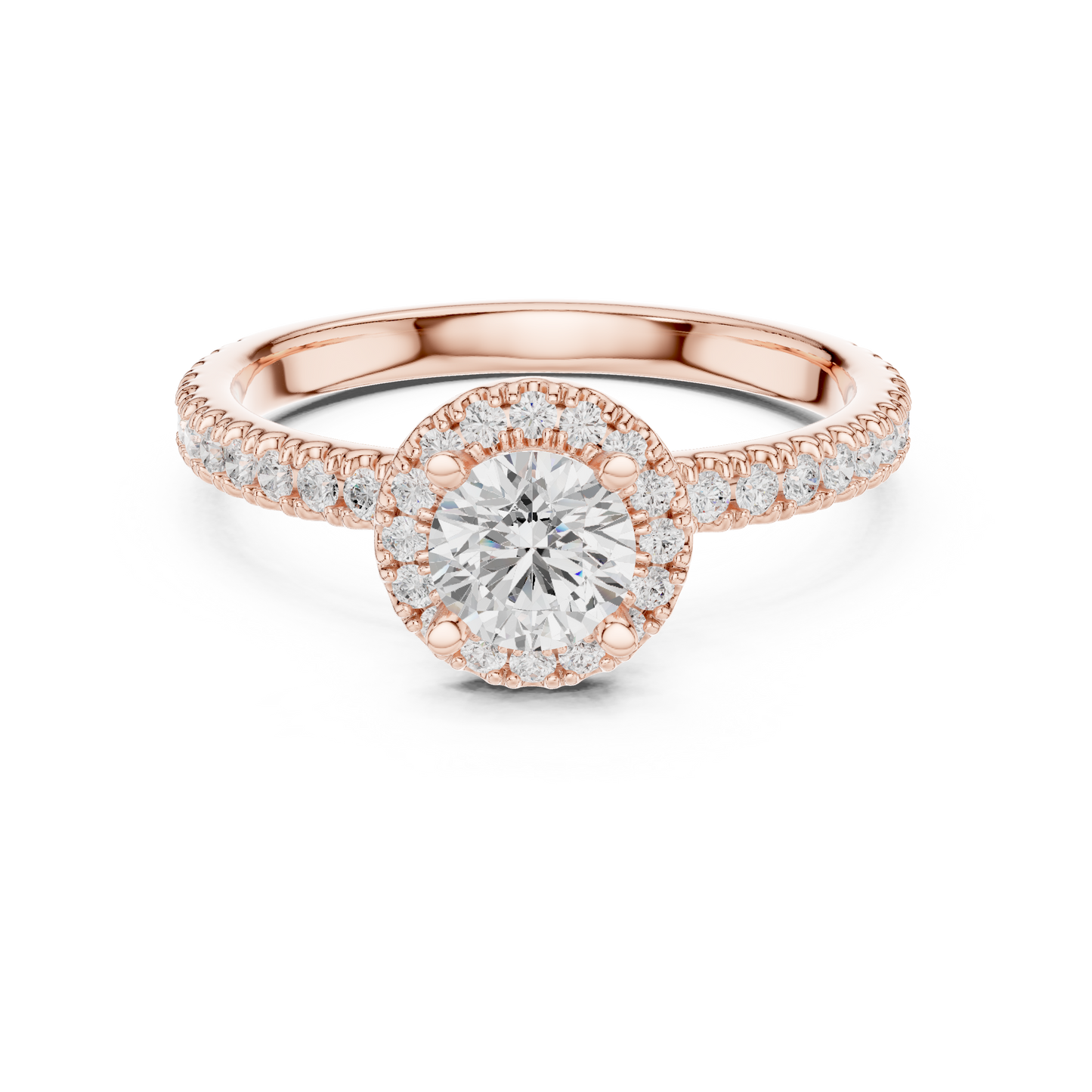 Round Halo Lab Grown Diamond Ring