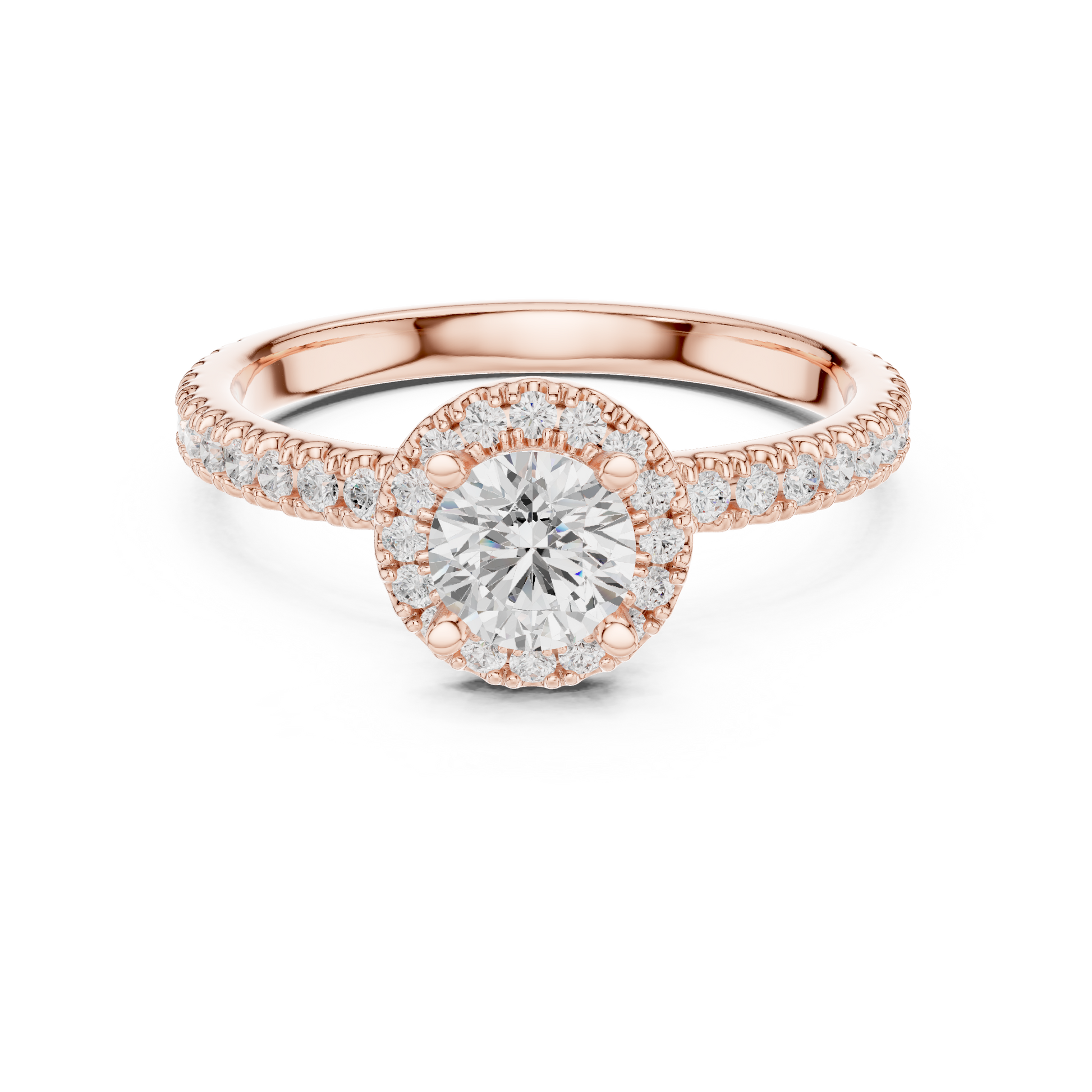 Round Halo Lab Grown Diamond Ring