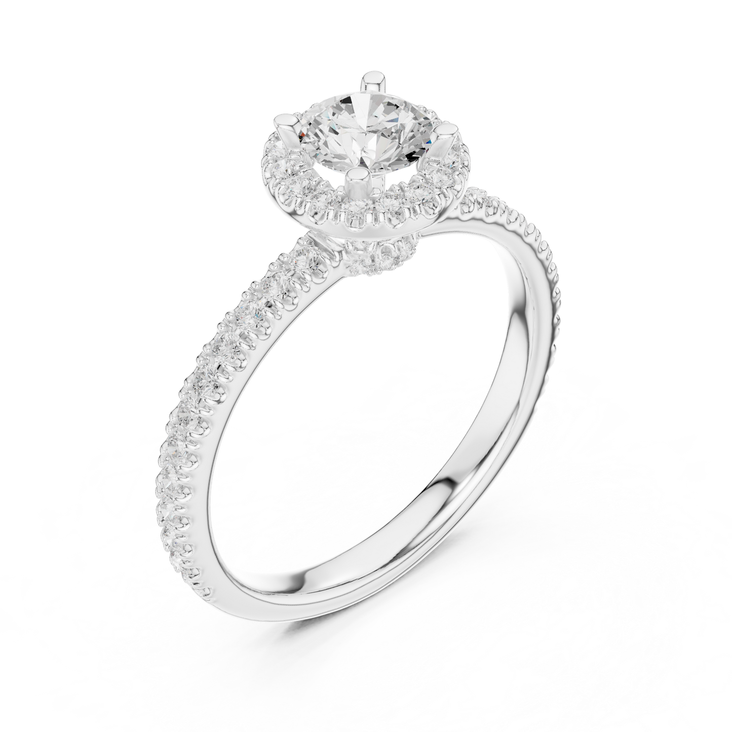Round Halo Lab Grown Diamond Ring