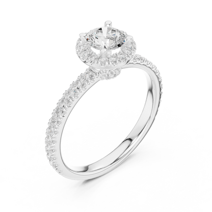 Round Halo Lab Grown Diamond Ring