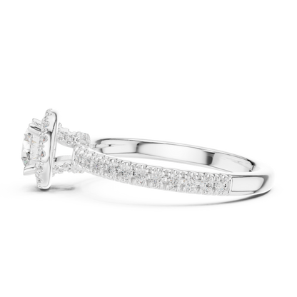 Round Halo Lab Grown Diamond Ring