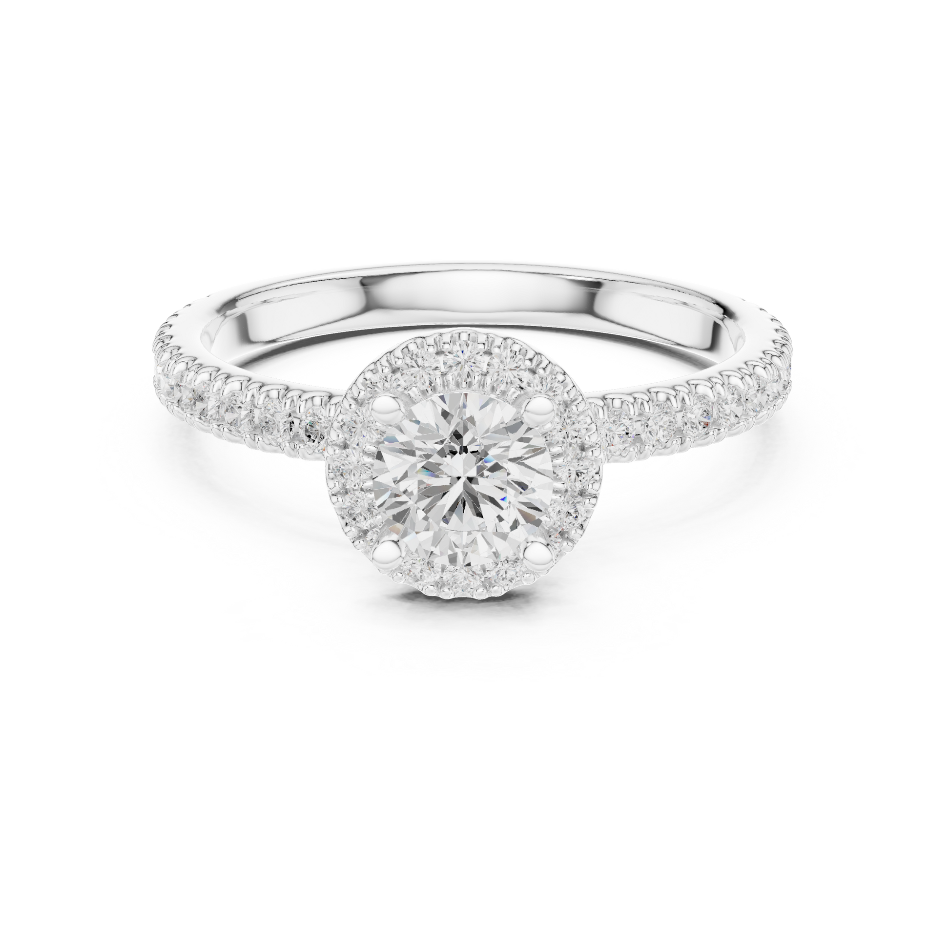 Round Halo Lab Grown Diamond Ring
