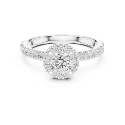 Round Halo Lab Grown Diamond Ring