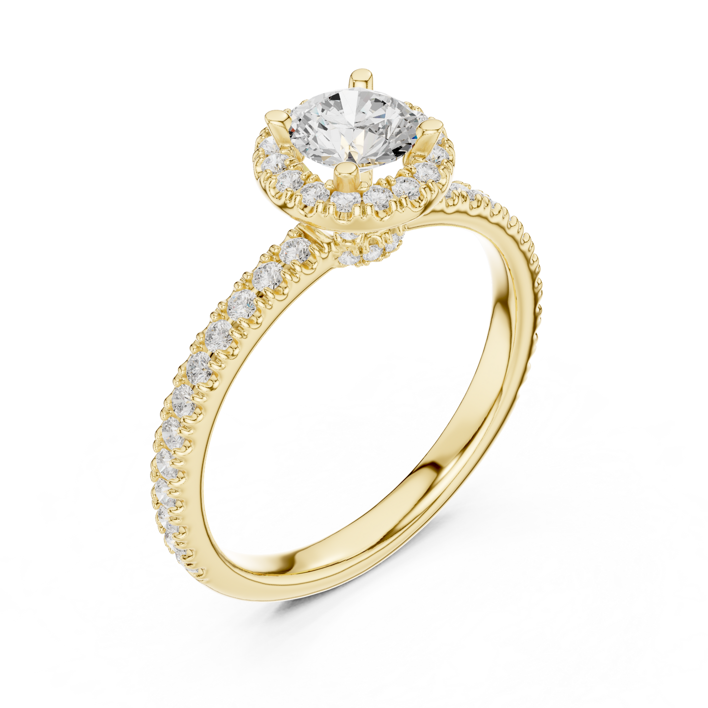 Round Halo Lab Grown Diamond Ring