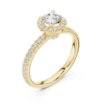 Round Halo Lab Grown Diamond Ring