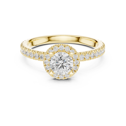 Round Halo Lab Grown Diamond Ring