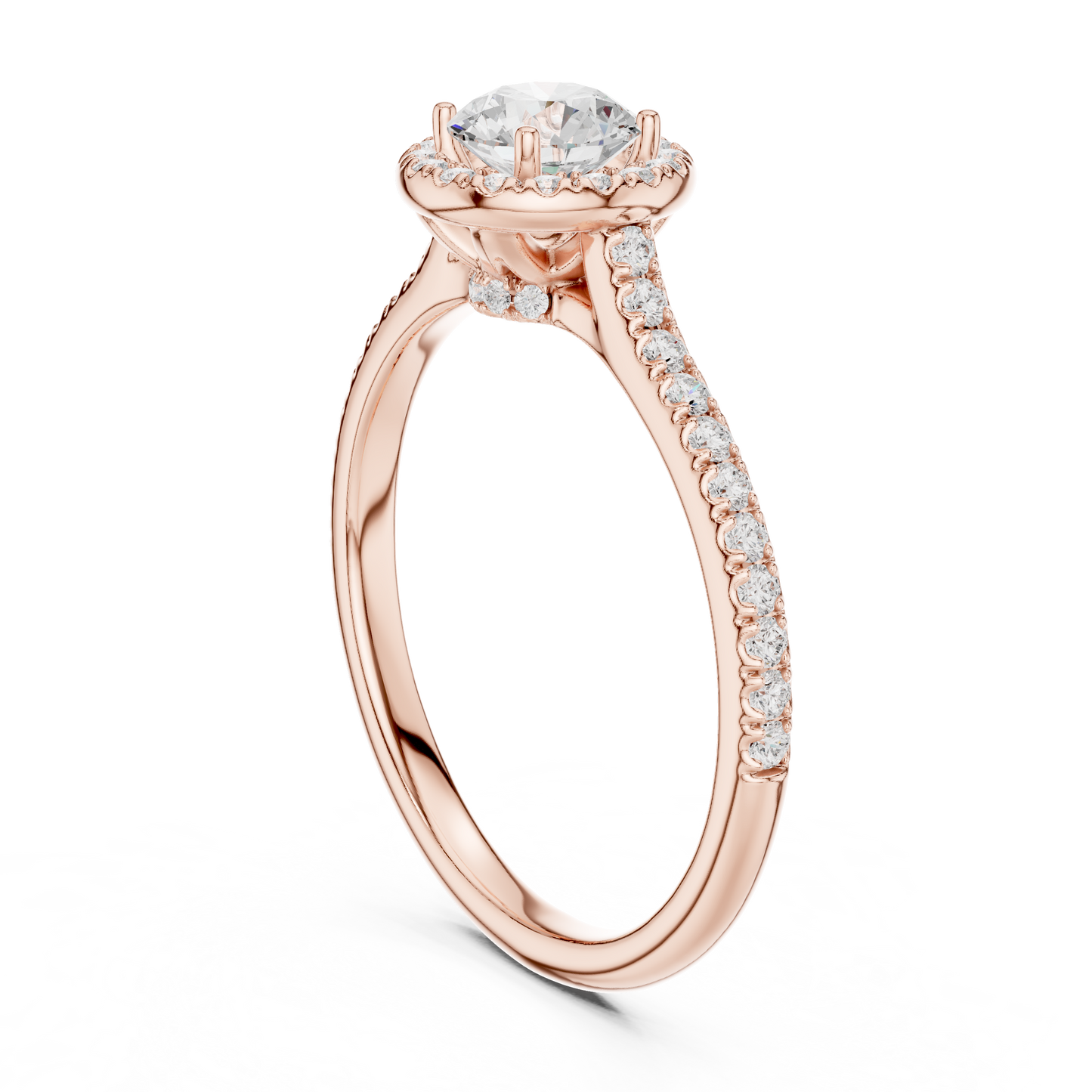 Round Halo Lab Grown Diamond Ring