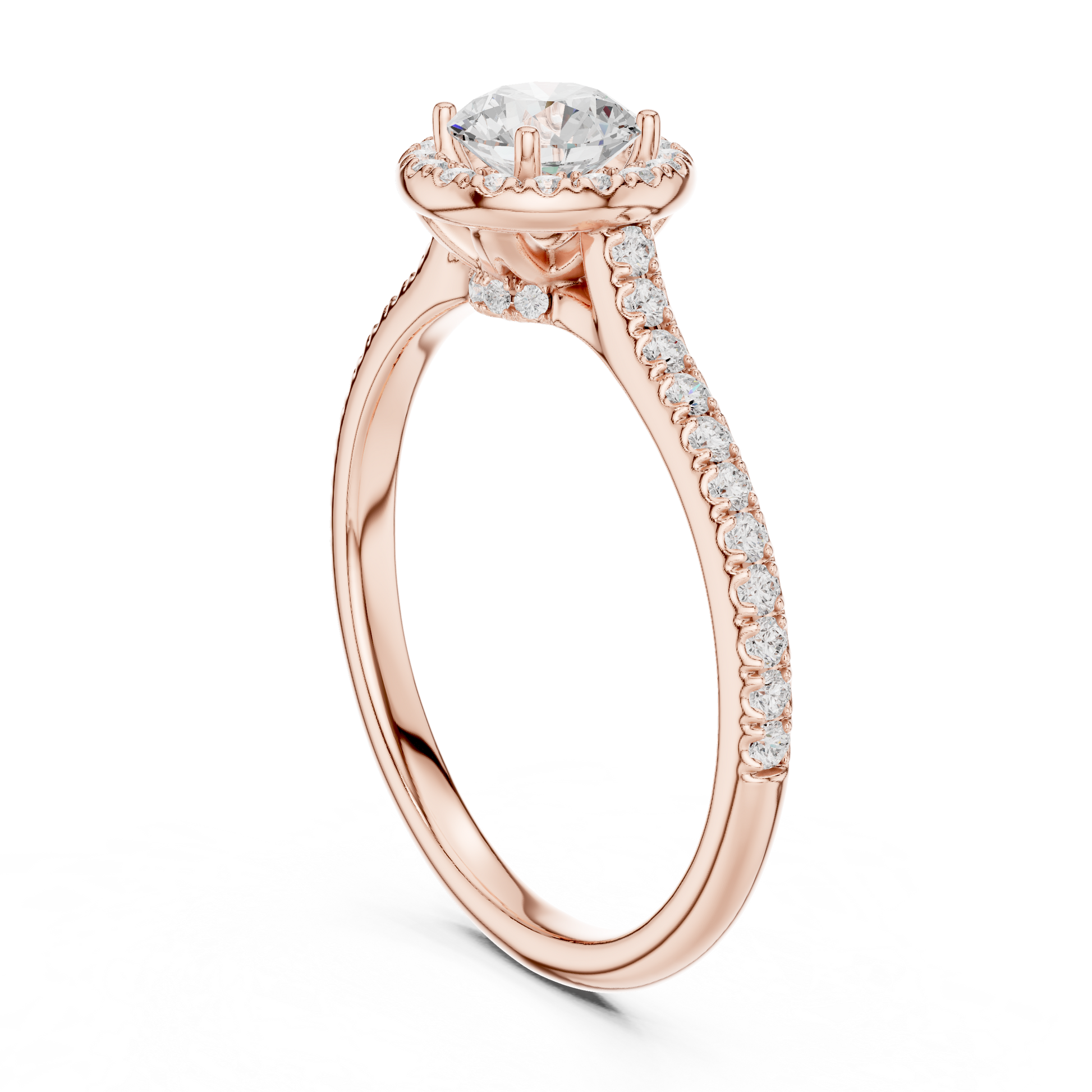 Round Halo Lab Grown Diamond Ring