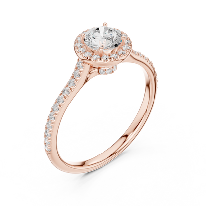 Round Halo Lab Grown Diamond Ring