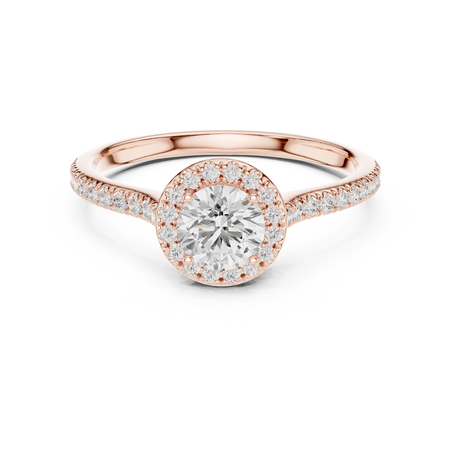 Round Halo Lab Grown Diamond Ring