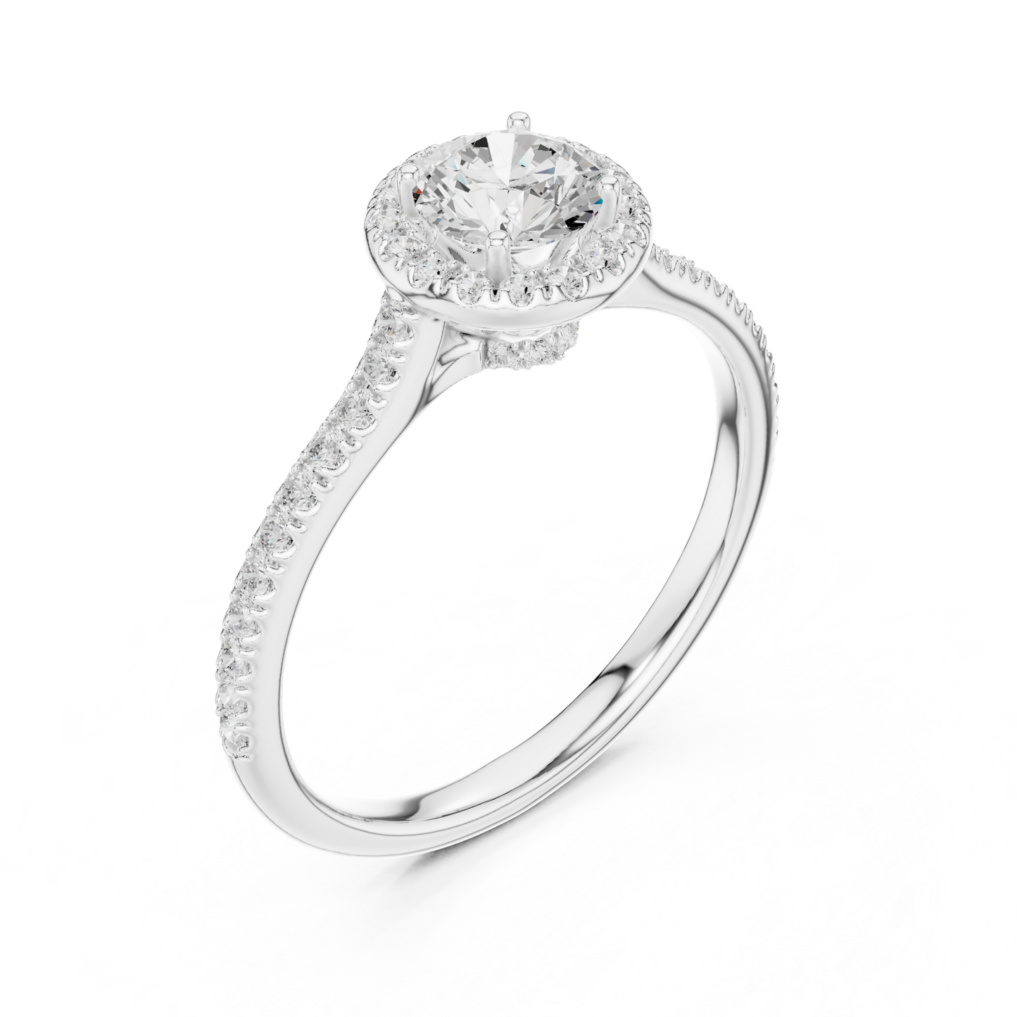 Round Halo Lab Grown Diamond Ring