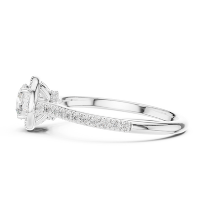 Round Halo Lab Grown Diamond Ring