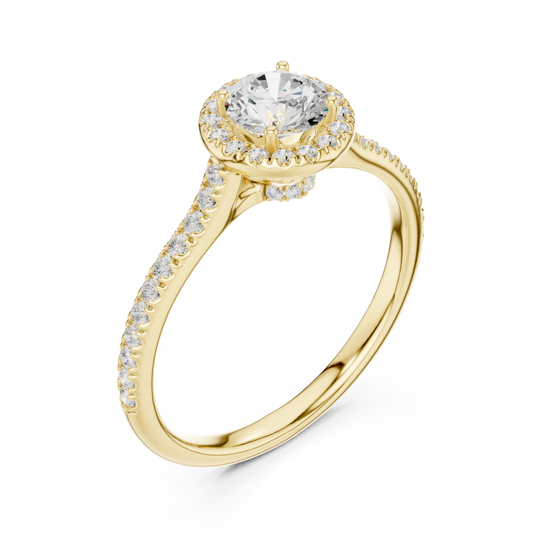 Round Halo Lab Grown Diamond Ring