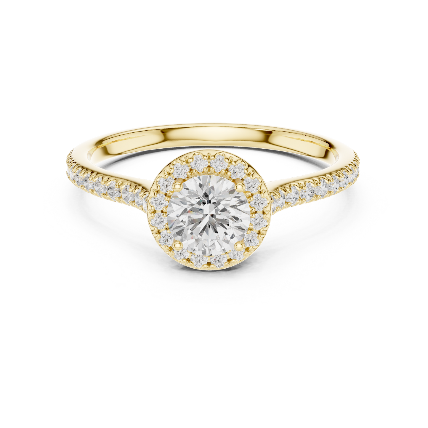 Round Halo Lab Grown Diamond Ring