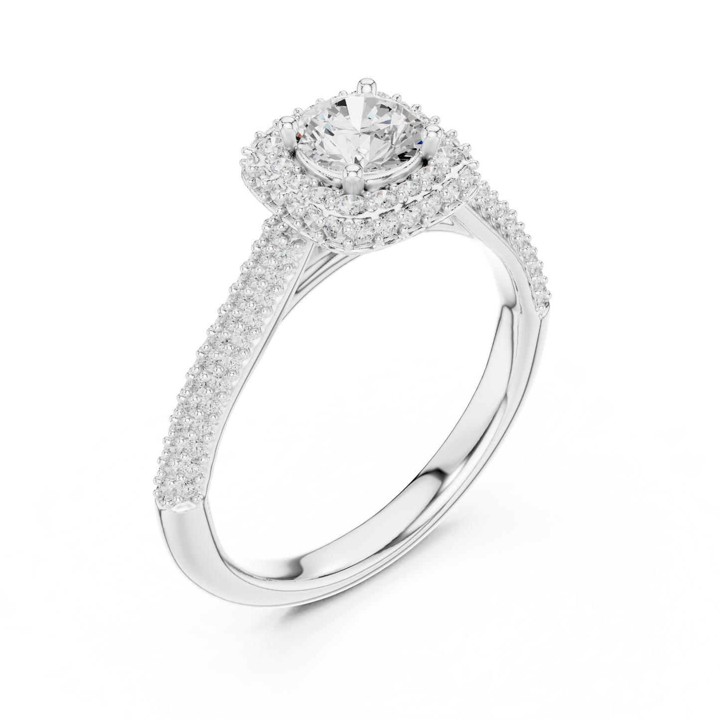 Emerald Three Stone Lab Grown Diamond Ring