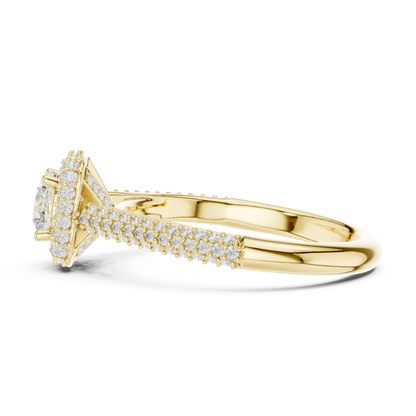 Emerald Three Stone Lab Grown Diamond Ring
