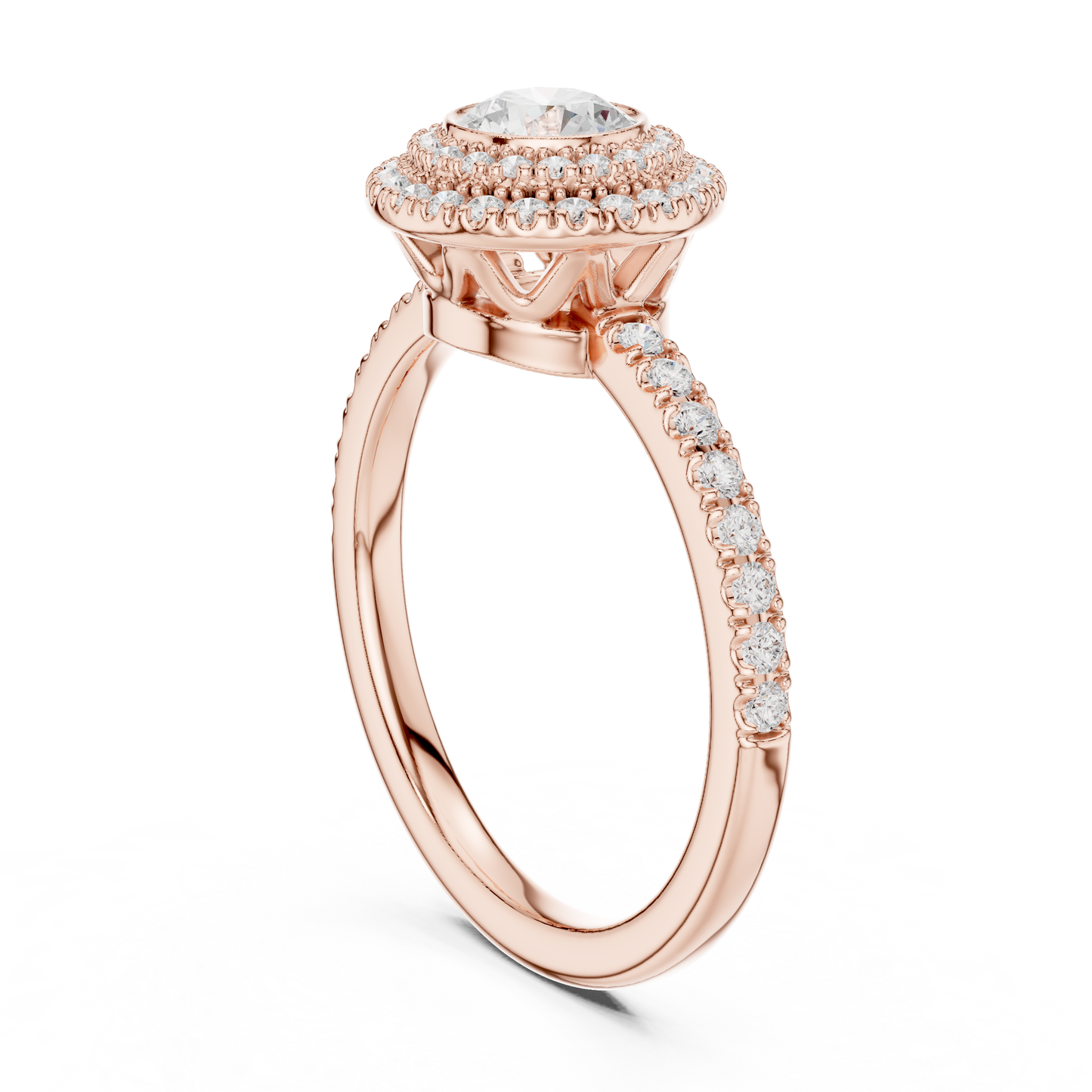 Round Halo Lab Grown Diamond Ring