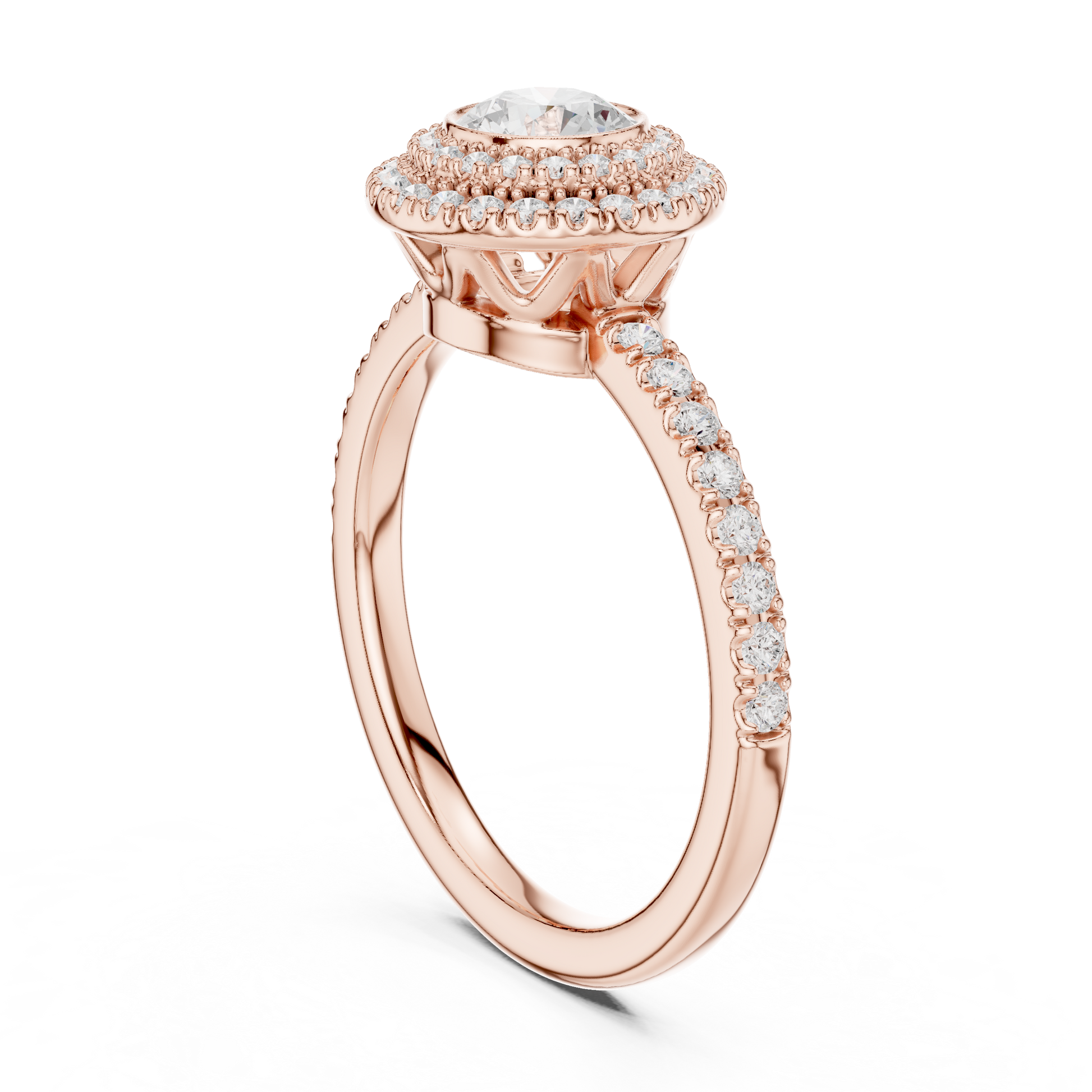 Round Halo Lab Grown Diamond Ring