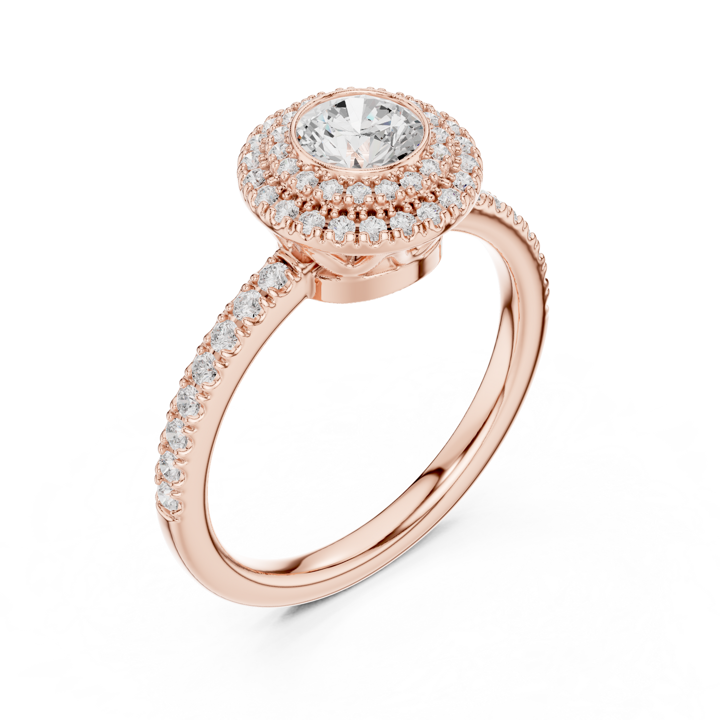 Round Halo Lab Grown Diamond Ring