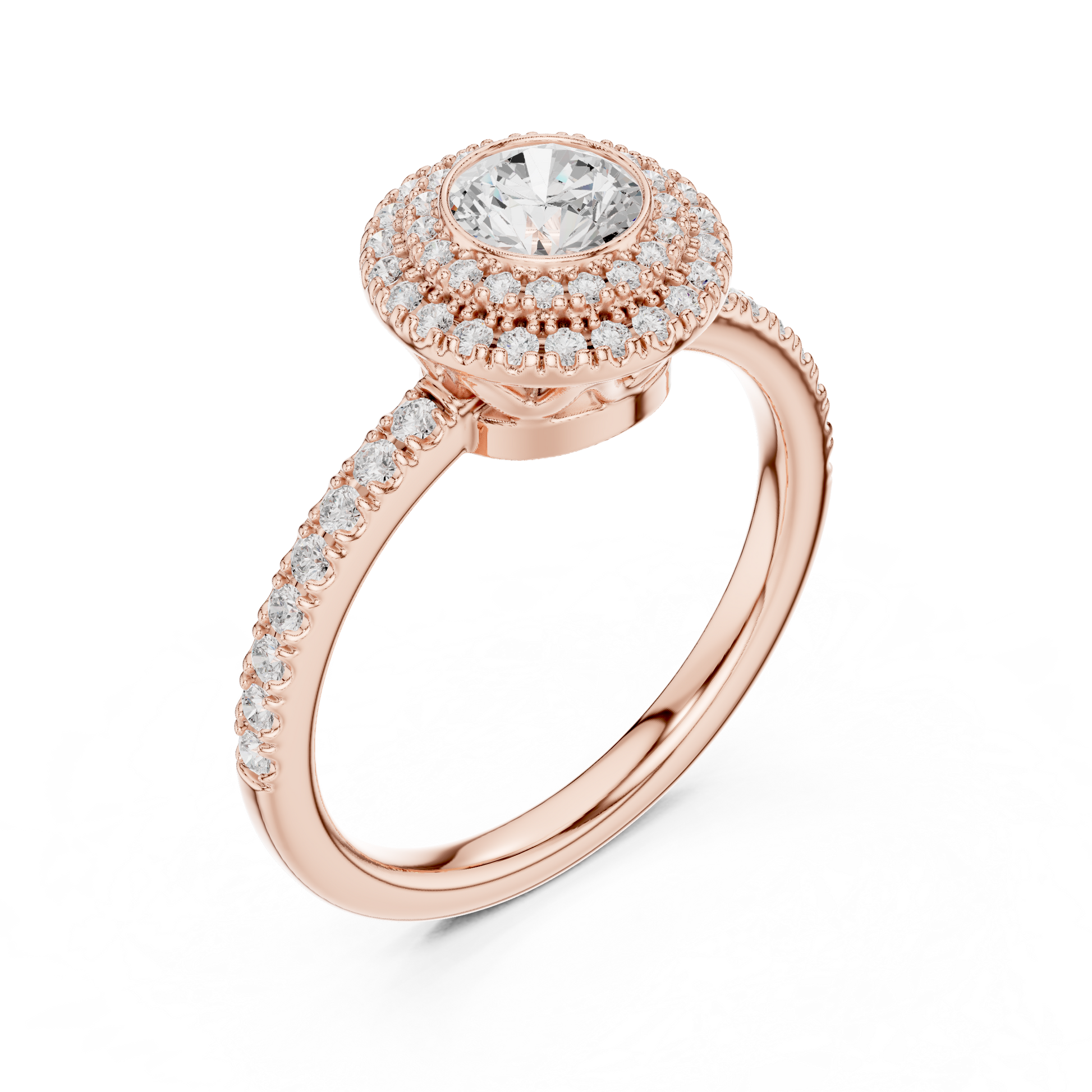 Round Halo Lab Grown Diamond Ring