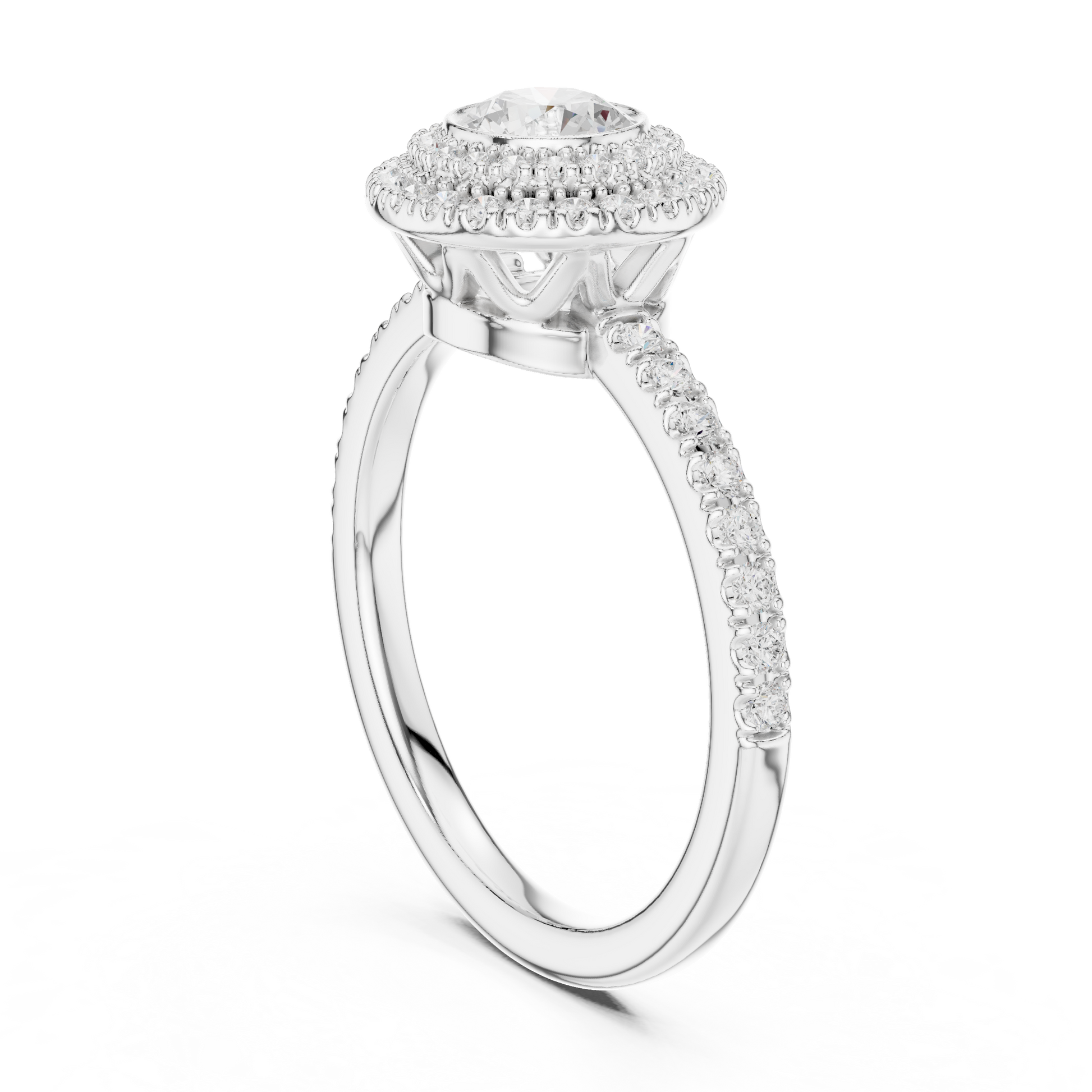 Round Halo Lab Grown Diamond Ring