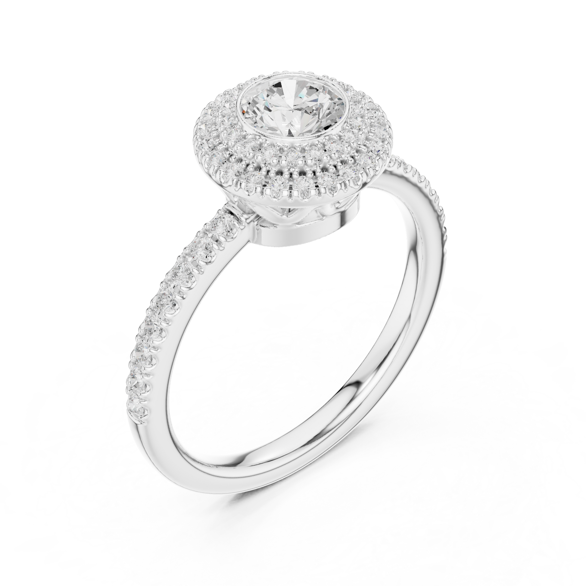 Round Halo Lab Grown Diamond Ring