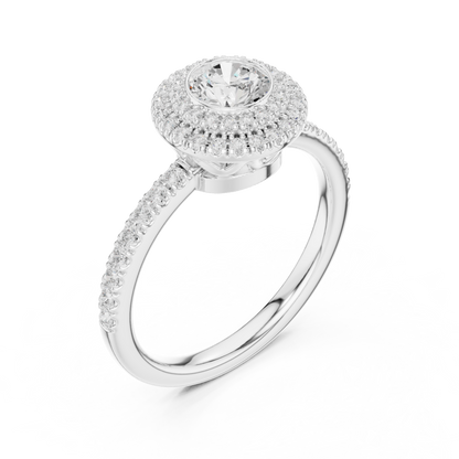 Round Halo Lab Grown Diamond Ring