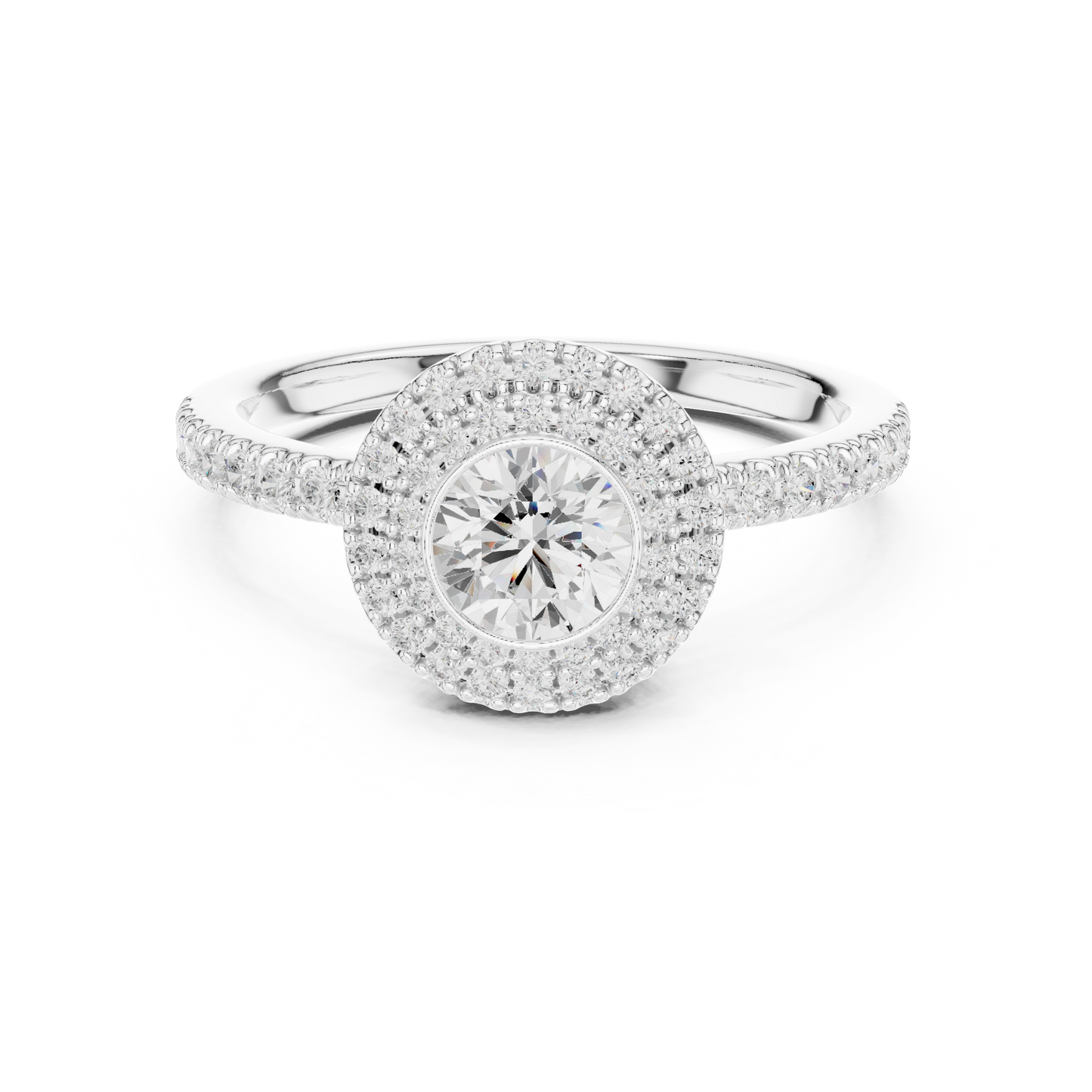 Round Halo Lab Grown Diamond Ring