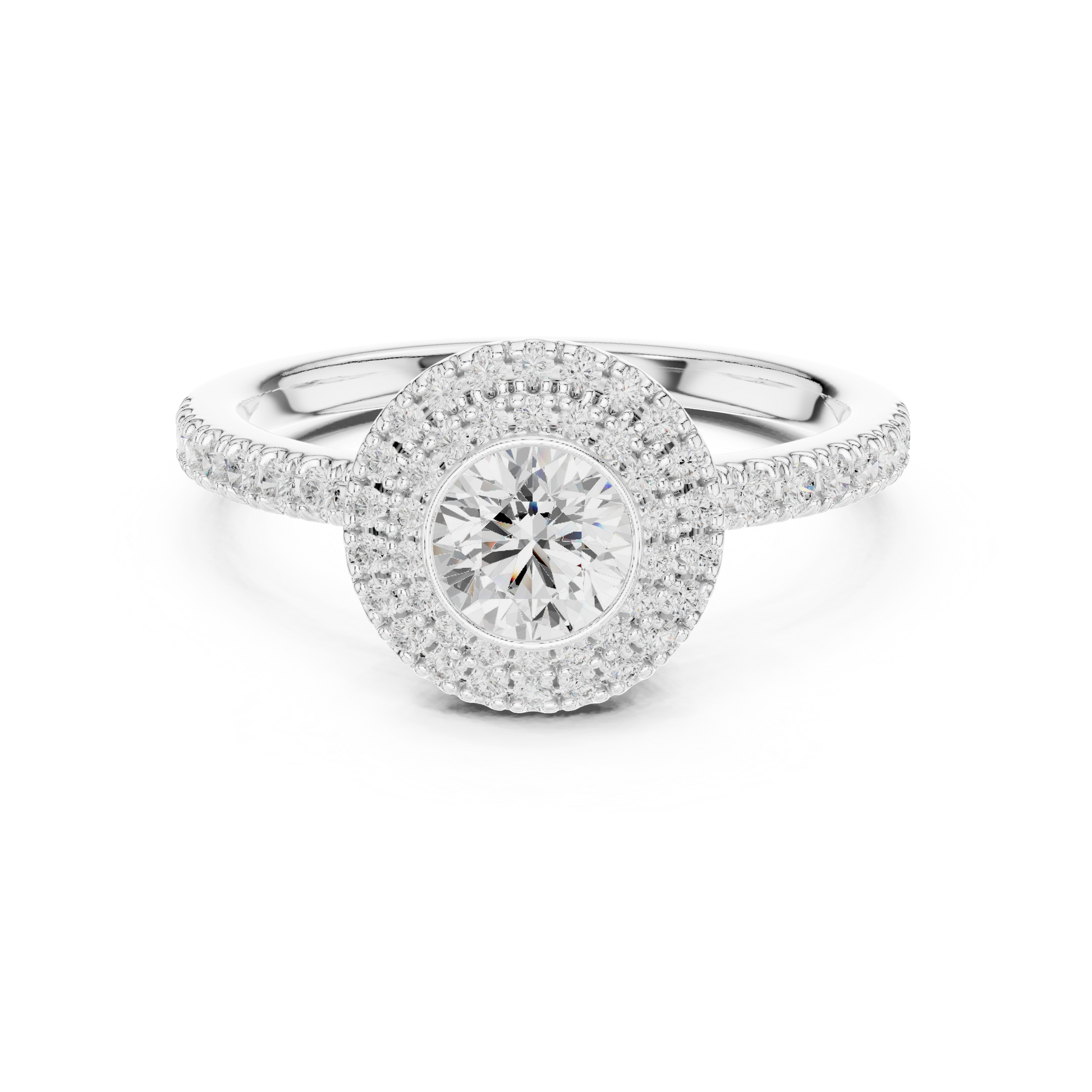 Round Halo Lab Grown Diamond Ring